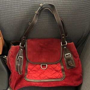 Tommy Hilfiger Red and Brown Shoulder Bag